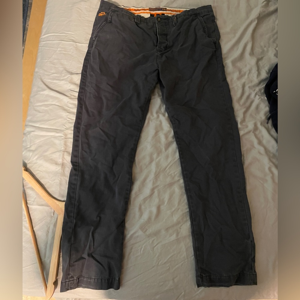 Superdry Xxl Khaki chino docker style pants Japanese cotton Navy